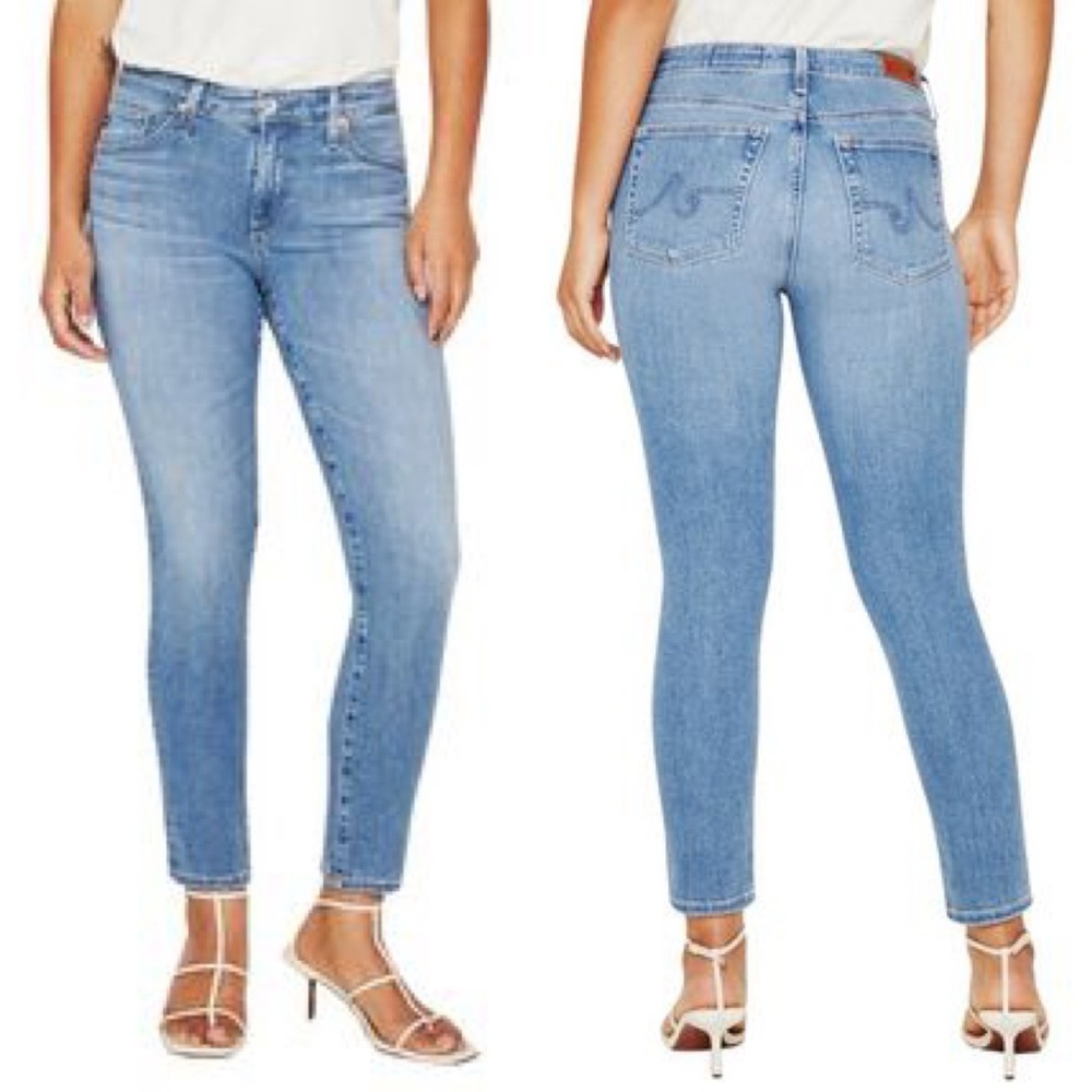 Adriano Goldschmied Prima Crop Cigarette Leg Mid-Rise Jeans Size 29 Blue Denim